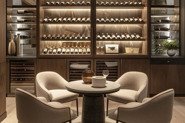 столик в освещенной комнате