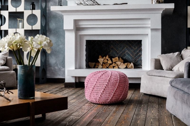 розовый пуфик