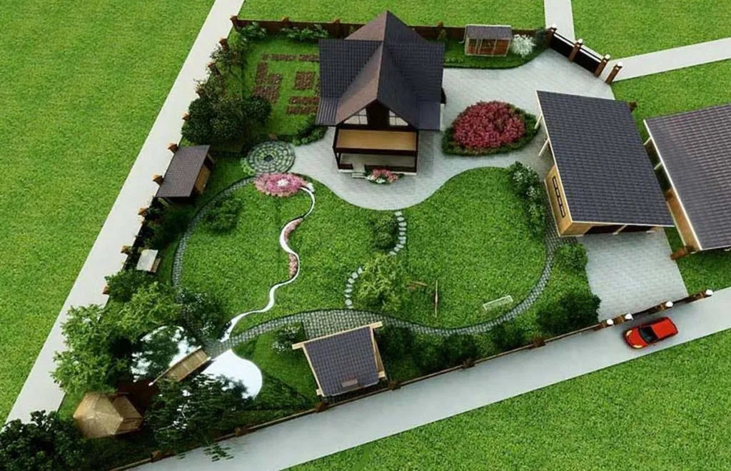 Планирование земельного участка для частного дома: планировка загородных  построек